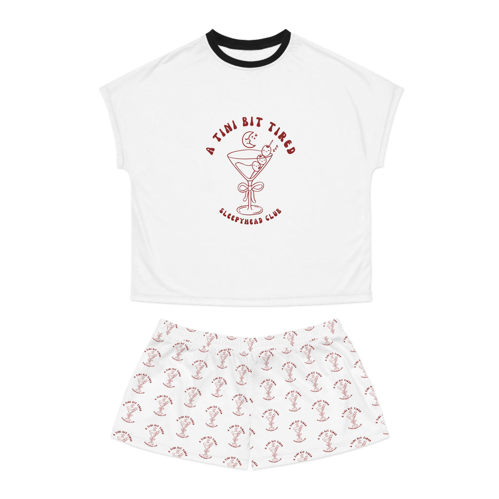 A Tiny Bit Tired Women's Short Pajama Set — Cute Cocktail Sleepwear