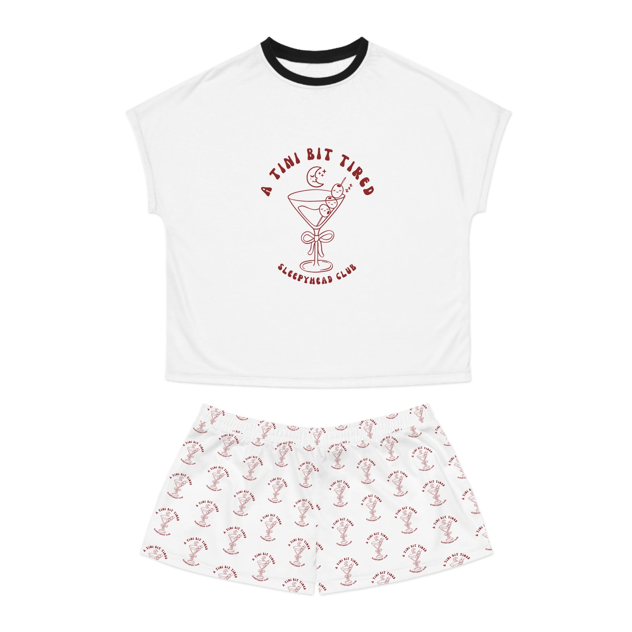 A Tiny Bit Tired Women's Short Pajama Set — Cute Cocktail Sleepwear
