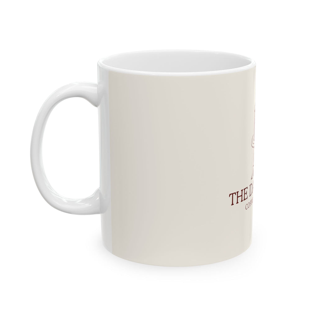 Ceramic Mug — "The Daily Strut: Coffee On The Go" Travel Coffee Cup