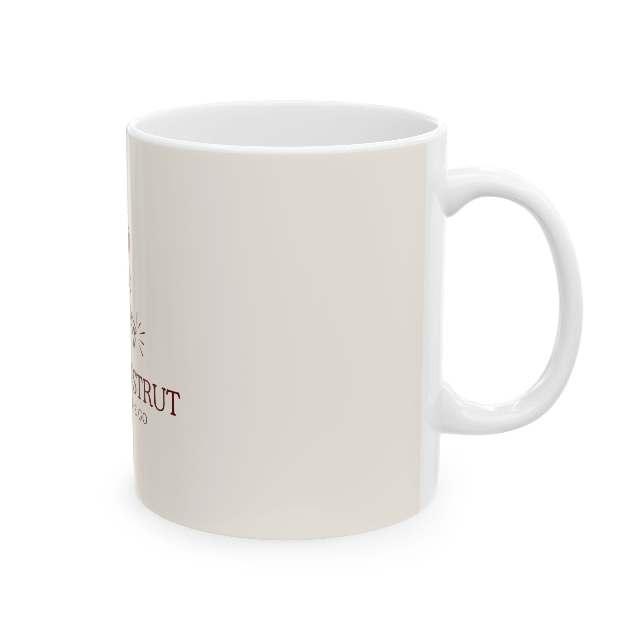 Ceramic Mug — "The Daily Strut: Coffee On The Go" Travel Coffee Cup