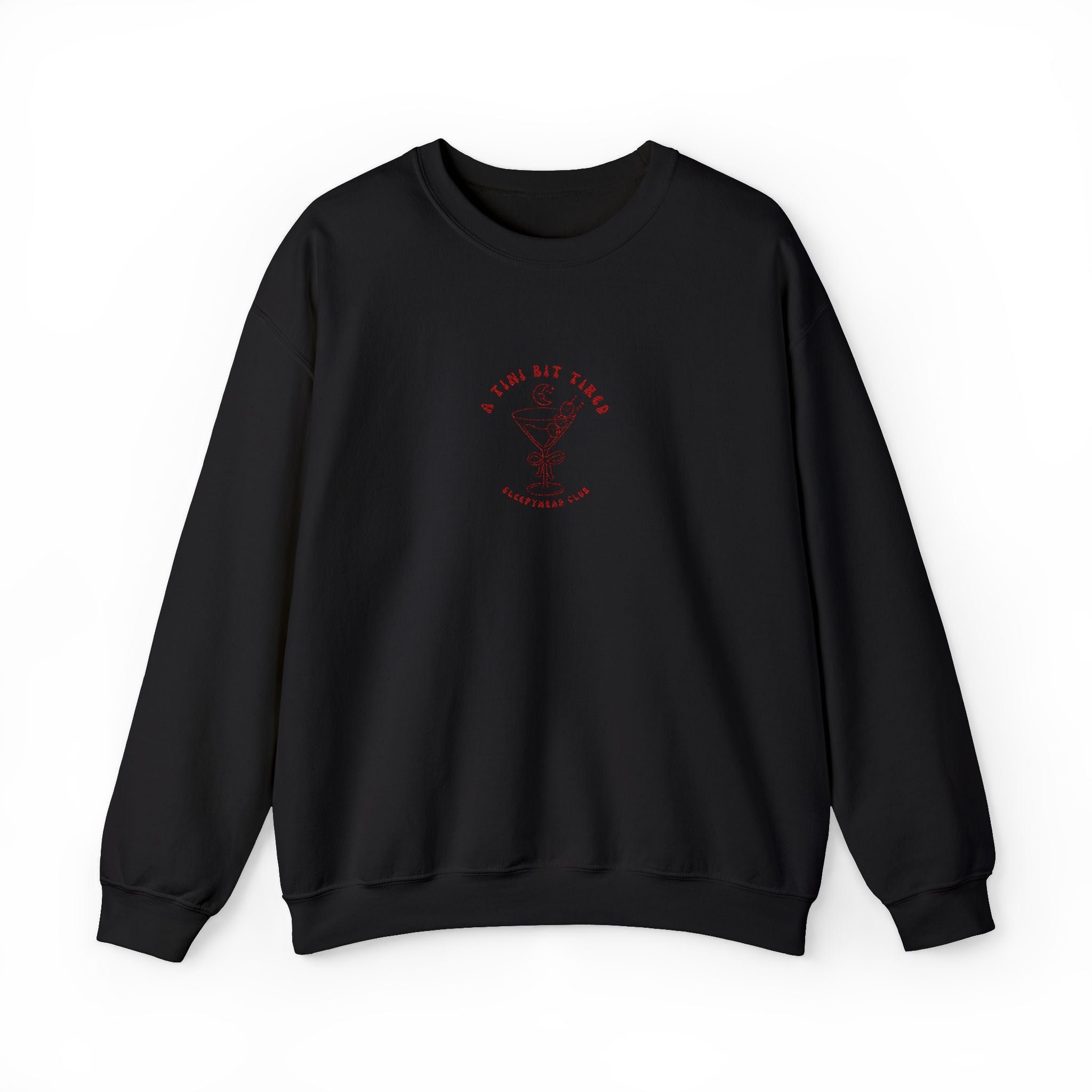 A Tini Bit Tired Embroidered Sleepyhead Club Crewneck Sweatshirt