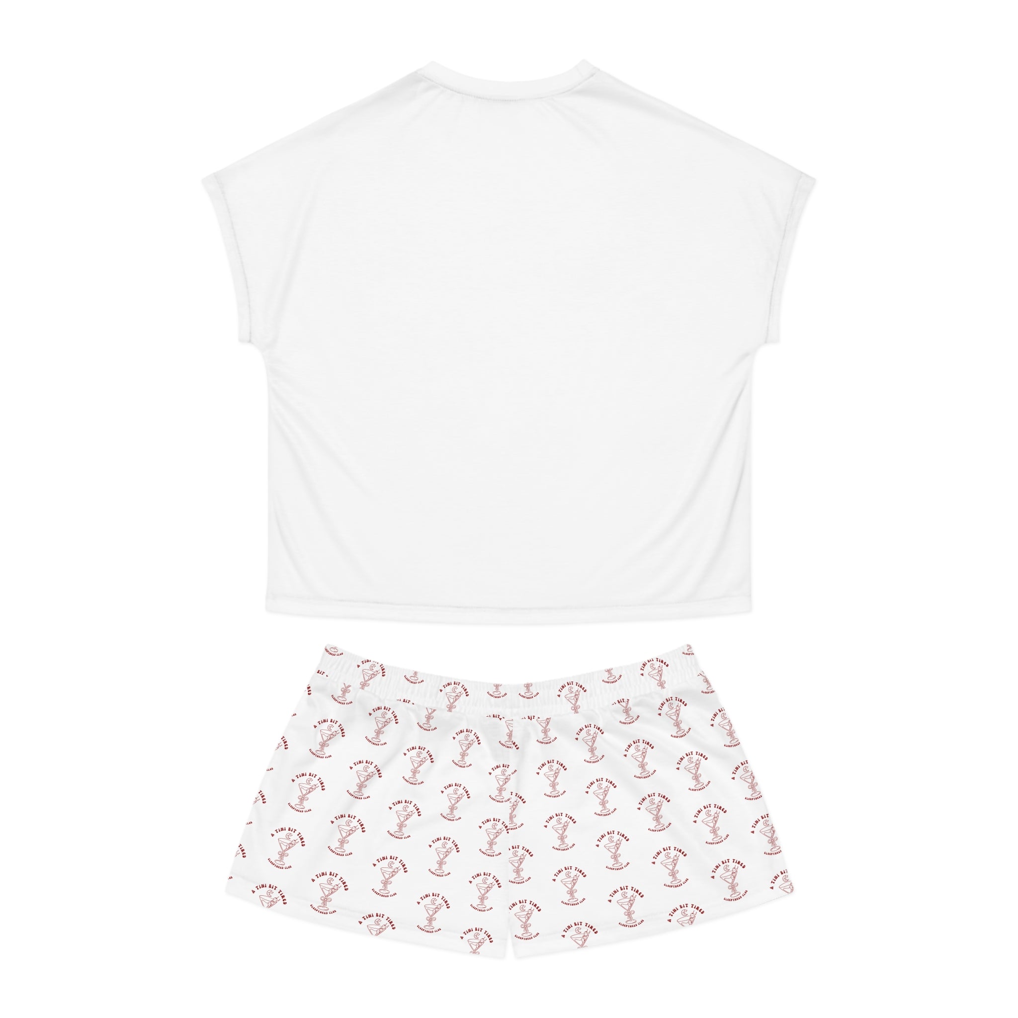 A Tiny Bit Tired Women's Short Pajama Set — Cute Cocktail Sleepwear