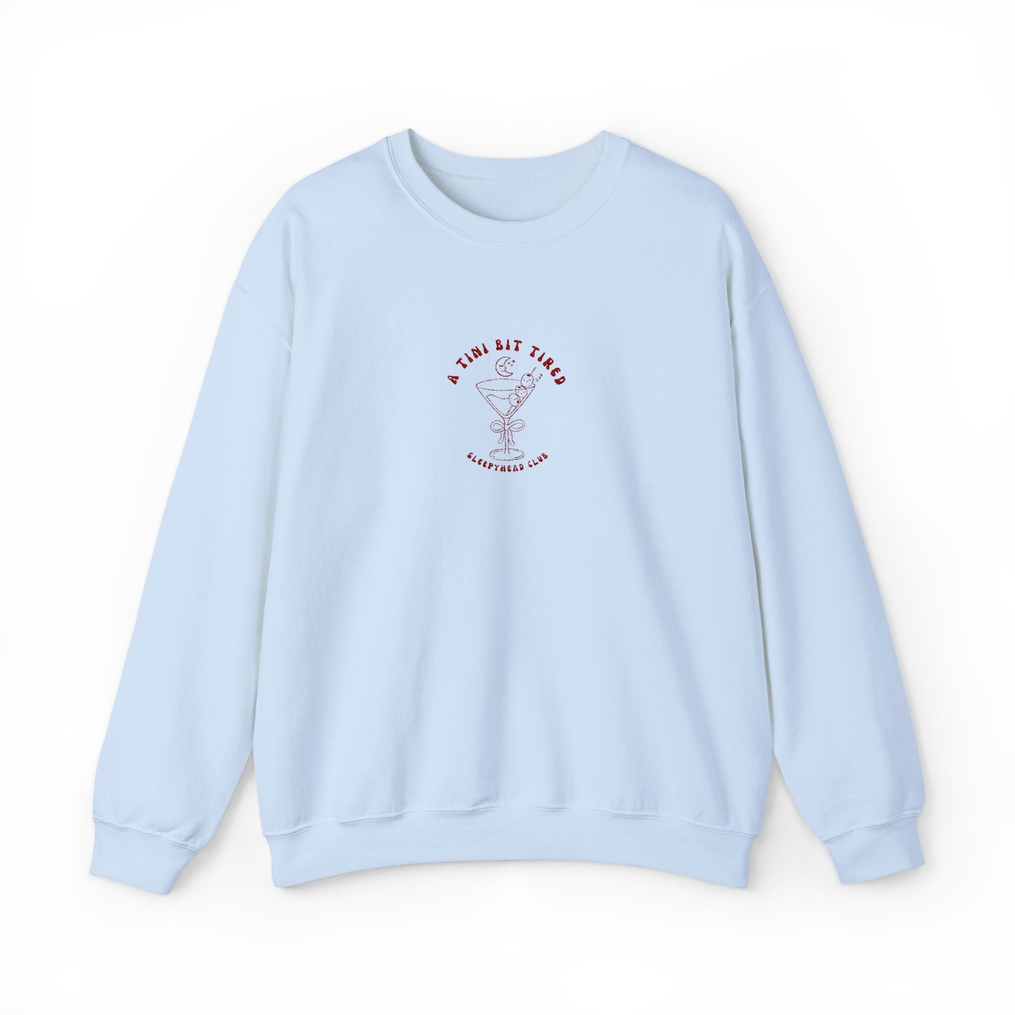 A Tini Bit Tired Embroidered Sleepyhead Club Crewneck Sweatshirt