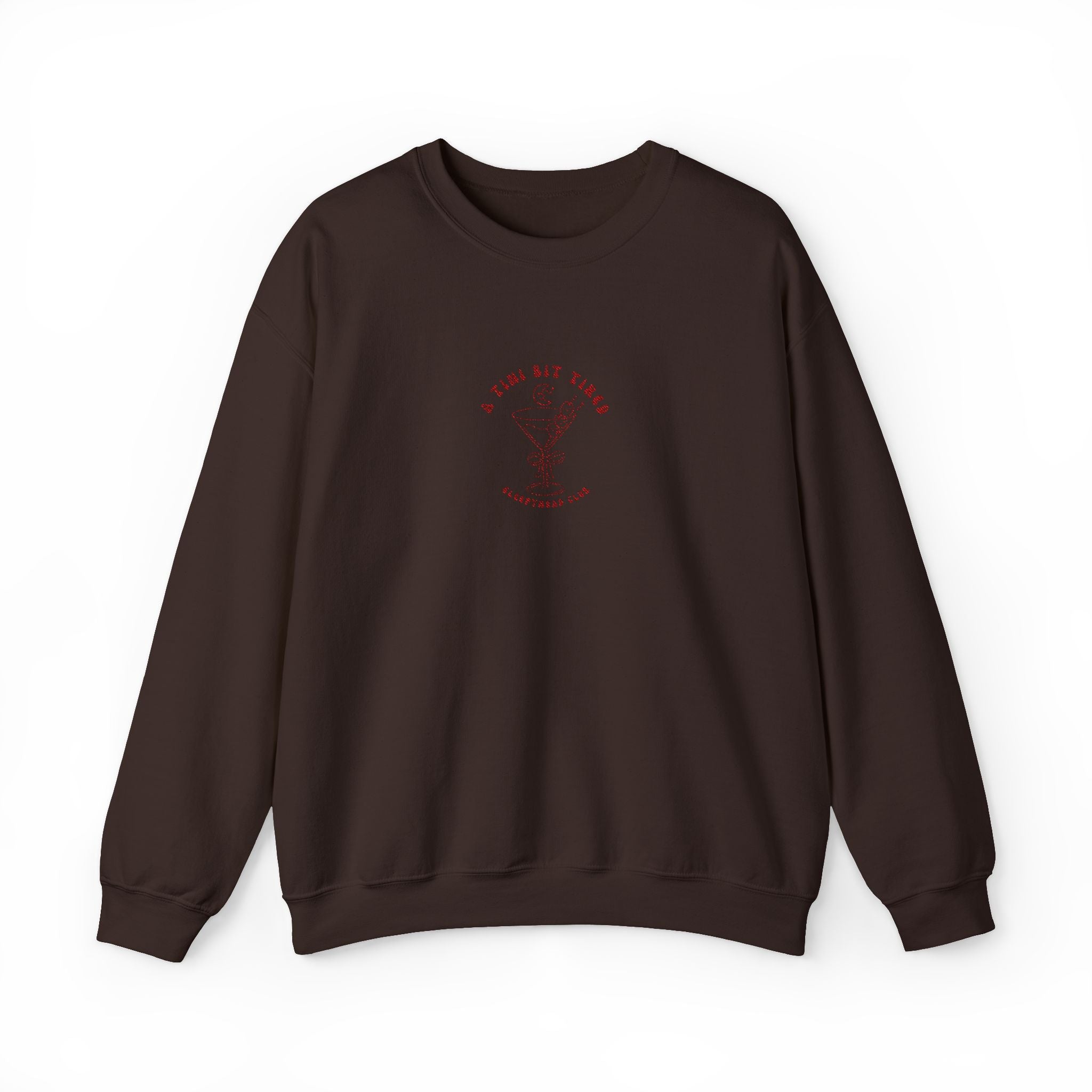 A Tini Bit Tired Embroidered Sleepyhead Club Crewneck Sweatshirt