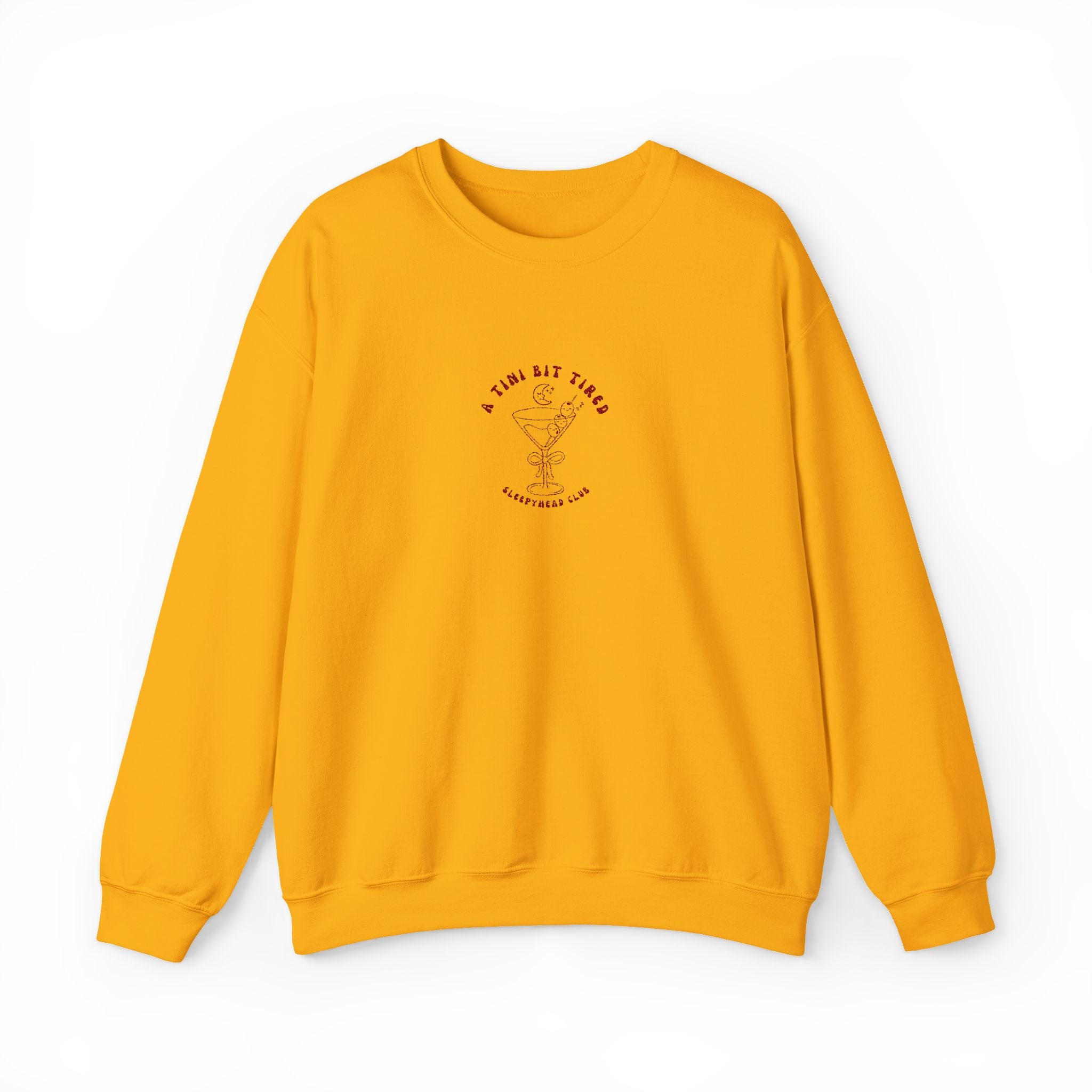 A Tini Bit Tired Embroidered Sleepyhead Club Crewneck Sweatshirt