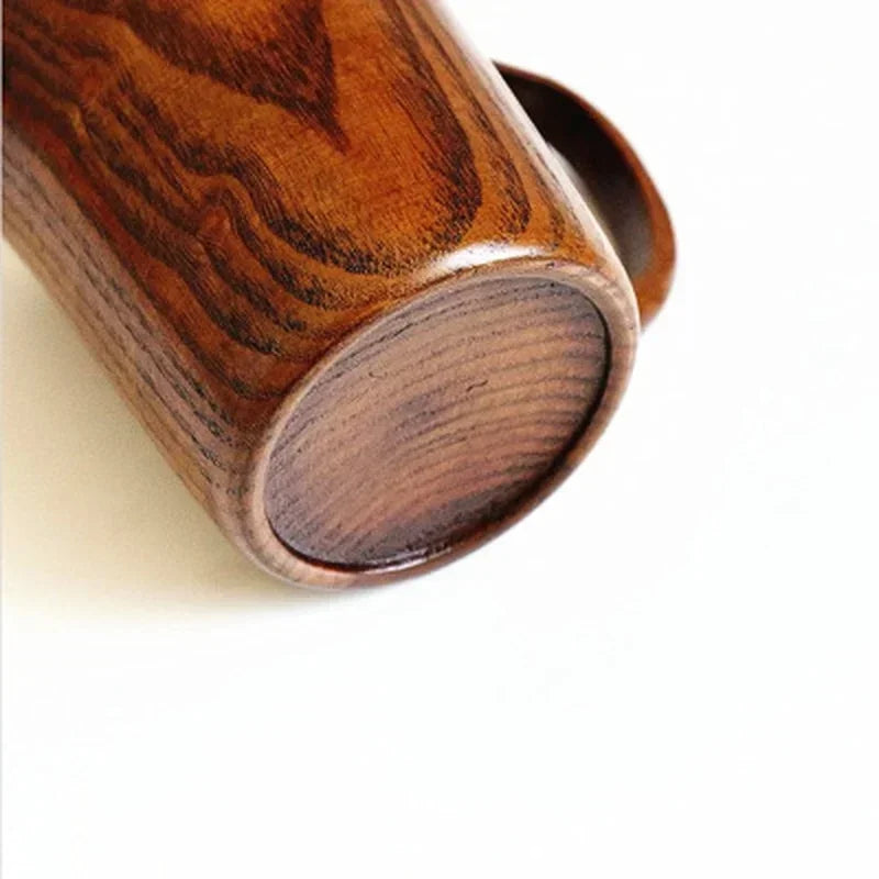 Minimalist Handmade Wooden Mug – 400ml Natural Wood Coffee & Tea Cup