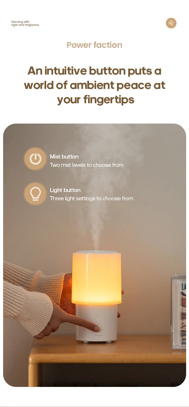 Minimalist Aura Aroma Diffuser & Ambient Night Lamp (140ml)