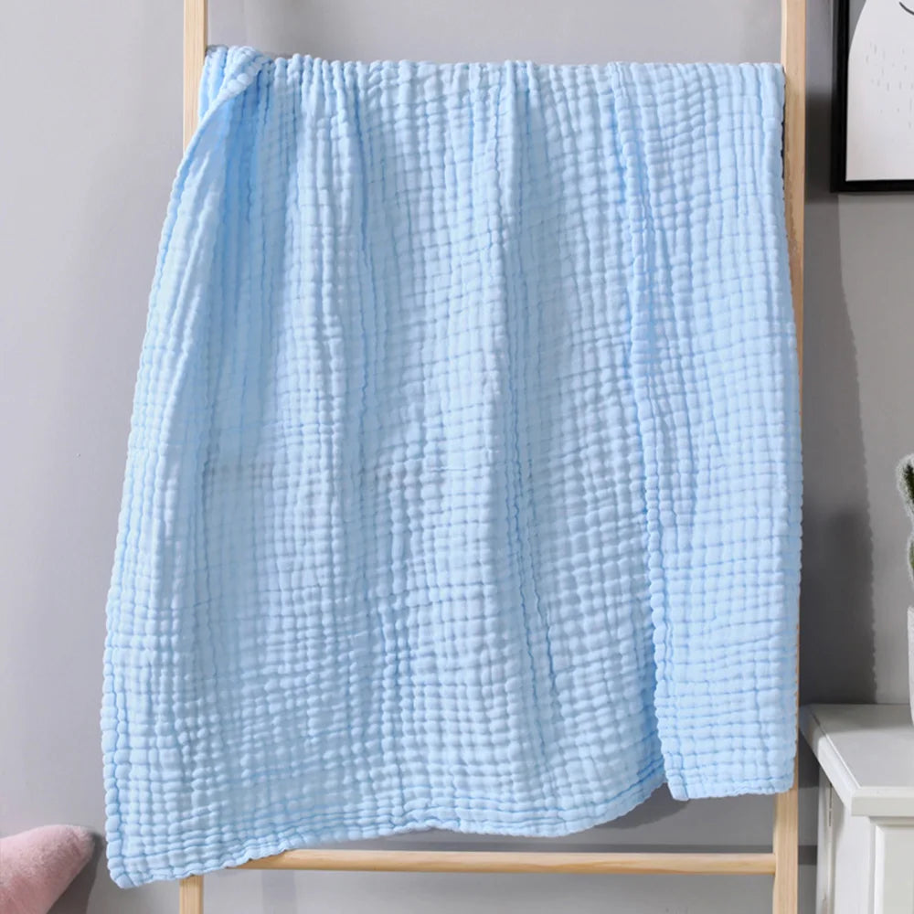 6-Layer Cotton Muslin Throw Blanket – Lightweight & Breathable