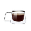 200ml Double Wall Glass Coffee Mug with Handle - Heat-resistant Espresso Cup