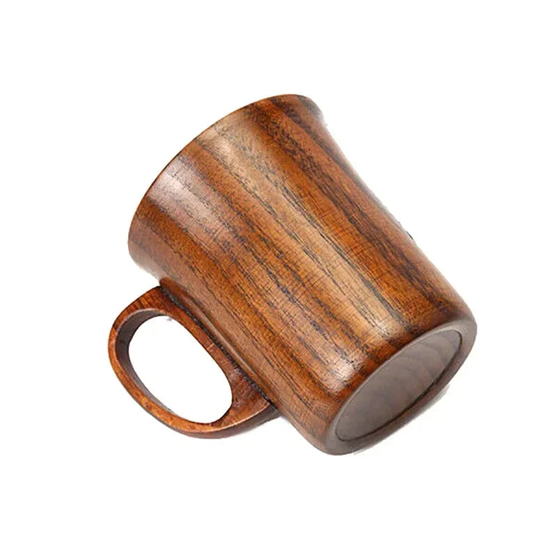 Minimalist Handmade Wooden Mug – 400ml Natural Wood Coffee & Tea Cup